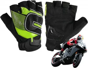 Мотоциклетные перчатки - нескользящие мотоциклетные перчатки без пальцев, мотоциклетные перчатки для сенсорных экранов с гелевой ладонью, мотоциклетные перчатки для мужчин, Fluorescent yellow