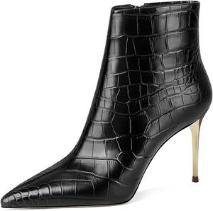 Женские босоножки FSJ на высоком каблуке-стилетто, кожаные, с острым носком, боковой молнией, короткие ботильоны, повседневная и вечерняя обувь, размеры 4-16 US