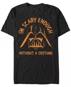 Футболка с коротким рукавом для мужчин Star Wars Darth Vader Scary without A Halloween Costume Fifth Sun, черный