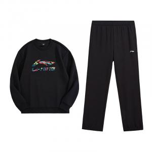 Li Ning Casual Sportswear Unisex 2 Piece Set Li-Ning, черный top+черный pants
