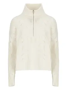 Свитер с наполовину застёгивающейся молнией D.Exterior, белый