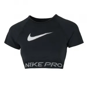 Женская майка Pro Dri FIT с коротким рукавом и принтом Nike, черный