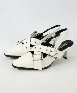 Туфли-мюли на каблуке 6 см с перекрестным ремешком - идеально подходят для офиса, официальных мероприятий и вечеринок. 2230 Lovehunter, цвет White
