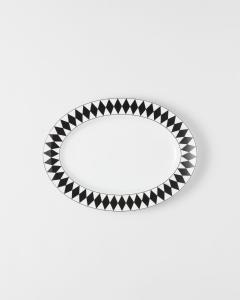 Большое фарфоровое сервировочное блюдо - «Шахматная доска» Prada, белый