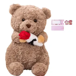 AOLETU Плюшевая кукла Hugging Rose Bear высотой 25см/33см