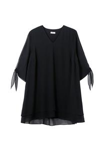 Длинная шифоновая туника с многослойным эффектом Sheego, черный