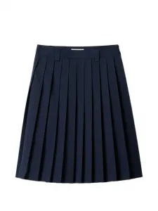Плиссированная миди-юбка с вышитым логотипом Miu Miu, синий