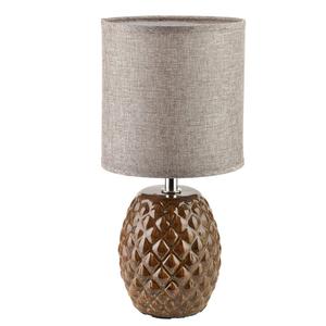 Настольная лампа, коричневая, 10/14/28,5 см, керамика Mondex, коричневый