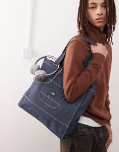 Сумка-тоут Dickies из денима темно-синего цвета