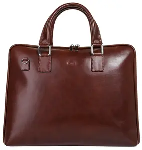 Портфель Pike, натуральная кожа, производство Италия Piké, коричневый