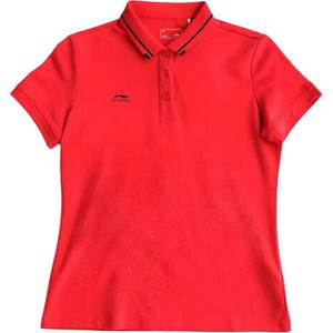 LINING Женская поло красного цвета