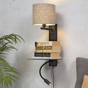 Настенный светильник it's about RoMi Florence, серый - лен - железо - 24 x 52 x 22 см