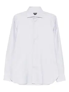 Хлопковая рубашка Zegna, фиолетовый