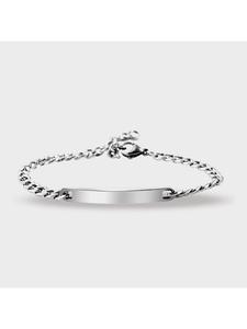 Adeliás Браслет унисекс - браслет из нержавеющей стали в виде цепочки, 16+5 см, серебристый