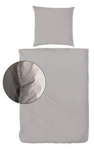 Постельное белье Hahn из хлопка с каменной стиркой, 2 шт., на молнии, мягкое, прочное, легко чистится, серо-коричневое 135 х 200 см + 80 х 80 см
