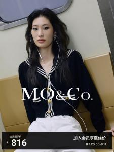 Короткий вязаный свитер Moco для женщин, черный