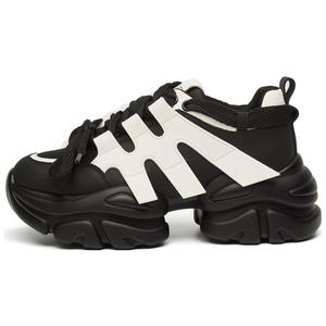 Кроссовки KEKAFU женские низкие массивные бежево-черно-красные