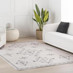 Ковер nuLOOM, 183 x 275 см,  Shenai Medallion для гостиной, спальни и столовой, стирается в машине, цвет cream