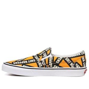 Кроссовки shit happens classic slip-on orange Vans, оранжевый