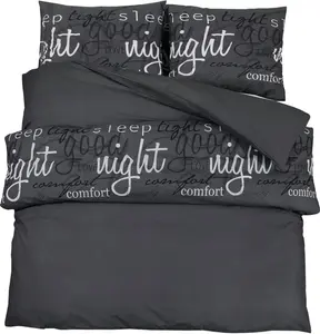 Комплект постельного белья "Зимняя акция" черный 225x220 см, хлопок - Постельное белье CC268 vidaXL