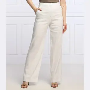 Льняные брюки свободного кроя высокая талия Marc Cain, белый