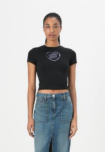 Футболка с принтом SLIM HEART TEE Tommy Jeans, черный