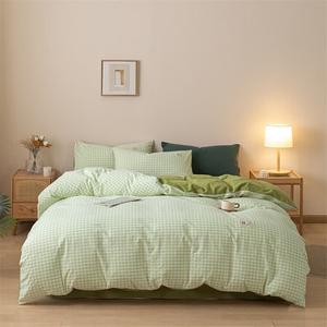 LUOLAI HOME Комплект постельного белья 4 предмета, простыня 245x27 см, простыня, тангогуо + фруктово-зеленый, гребенной хлопок из Синьцзяна, постиранная ткань