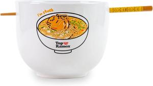 Набор керамической посуды для лапши рамен Sanrio Gudetama x Nissin Top Ramen, желтый