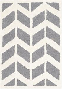 Ковер SAFAVIEH, 61 x 92 см, Cambridge Collection, Dark Grey & Ivory, ручной работы, шеврон из шерсти, идеально для помещений с высокой проходимостью: прихожая, гостиная, спальня (CAM718D)