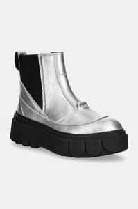 Кожаные ботинки челси Sorel на толстой подошве, серебряный