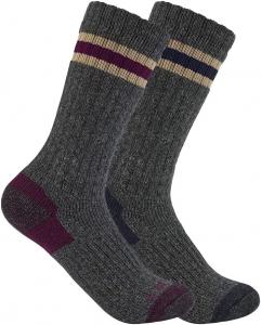 Carhartt Women's SB9802W женские носки Midweight Camp Boot, 2 пары, Assorted 1 Grey