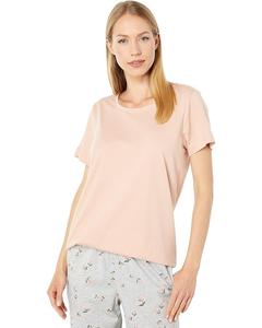 Пижамный комплект HUE Short Sleeve Tee & Modern Classic Skimmer PJ Set, цвет Mahogany Rose
