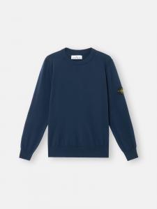 Свитер с круглым вырезом и небольшим валиком Stone Island 5100053 SOFT ORGANIC COTTON, Navy Blue