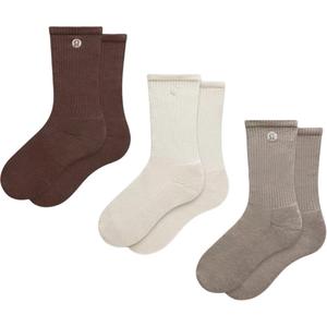 Повседневные носки мид-кальф Unisex 3 пары Lululemon, WSHG/LTIV/LVCK