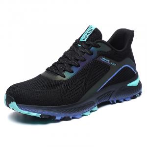 JSWEI Амортизирующие нескользящие износостойкие низкие повседневные беговые кроссовки мужские - черный бирюзовый, рекомендуем размер больше, цвет Black Turquoise, Consider 1 Size Up