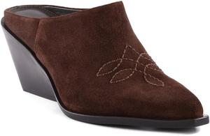 Женские мюли с вышивкой Seychelles, заостренный носок, повседневные ботильоны на среднем каблуке 2-3 - коричневые