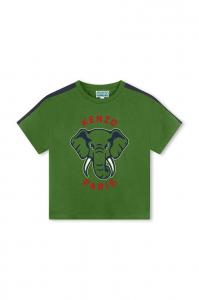 Детская хлопковая футболка Kenzo Kids, зеленый