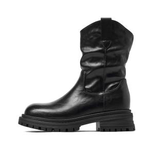 Ботильоны на каблуке 4,5 см женские JOSINY, цвет хаки (тонкий флис)