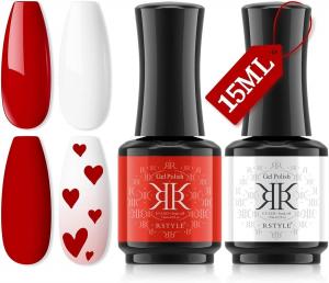 Гель-лак для ногтей двух цветов, красный и белый, большой набор 2x15 мл Inna marka