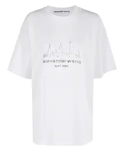 Белая футболка с коротким рукавом Alexander Wang, белый