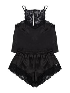 Короткий пижамный комплект Trendyol, черный