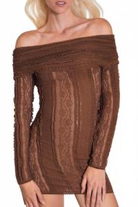 Коричневое короткое платье Nik Charo Ruiz, Brown Tannis