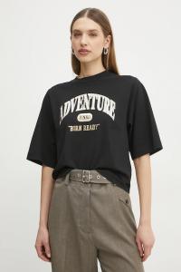 Хлопковая футболка Pinko, черный