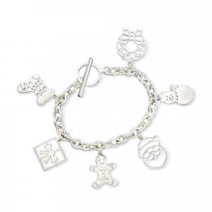 Рождественский браслет Ross-Simons из стерлингового серебра Ross-Simons, 7 In