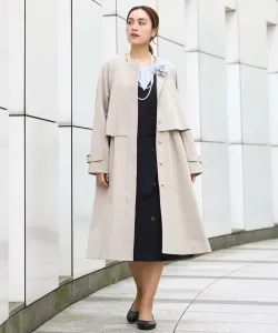 Тренч без воротника большого размера Eur3, цвет Beige(82)