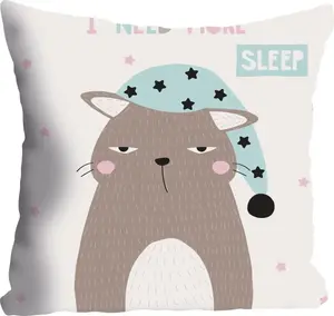 Декоративная подушка Queence ""More Sleep"", чехол без наполнителя, 1 шт 40х40 см, цвет bunt + bedruckt
