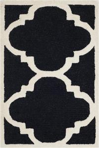 SAFAVIEH Cambridge Collection ковер 61 x 92 см Black/Ivory CAM140E ручной работы Moroccan Trellis премиум шерсть