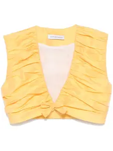 Укороченный топ со складками Viktor & Rolf, желтый