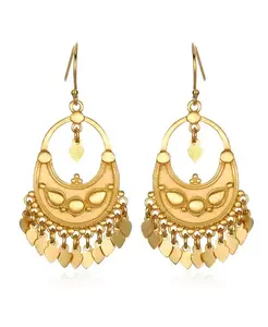 Золотые вуали - серьги-люстры в форме лепестков Satya Jewelry, gold