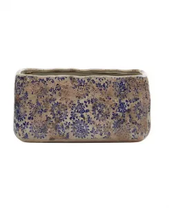 Прямоугольное кашпо из тосканской керамики диаметром 10 дюймов Nearly Natural, blue